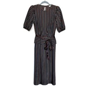Vintage Striped 60s/70s Striped Midi Dancing Dress